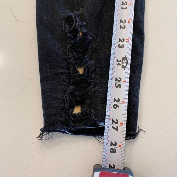 Judy Blue Skinny Jeans Black with Animal Cheetah Print Distressed Size 7 /28 - Picture 9 of 9